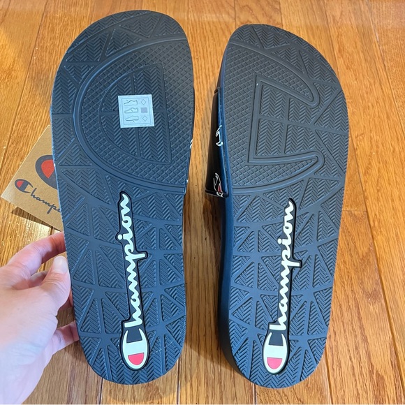 Champion Mens IPO-R Black White Red Slides Repeat C Logo All Over Slides:8,10, - Picture 7 of 13